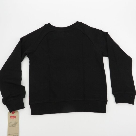 Levis Girl's Black Crewneck Sweatshirt Pink Logo Size 6 NWT $42 - Picture 4 of 4